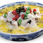 Basa Fish and Pickled Vegetable Rice Noodle Soup with Egg 酸菜鱼粉