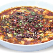 Braised Large Intestine Toufu Fish 红烧肥肠豆花鱼   1-4个辣