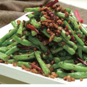 Dry Fried Kidney Beans with Pork Mince 干煸四季豆  1个辣