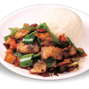 Twice Cooked Pork Belly with Rice 回锅肉饭  1-4辣